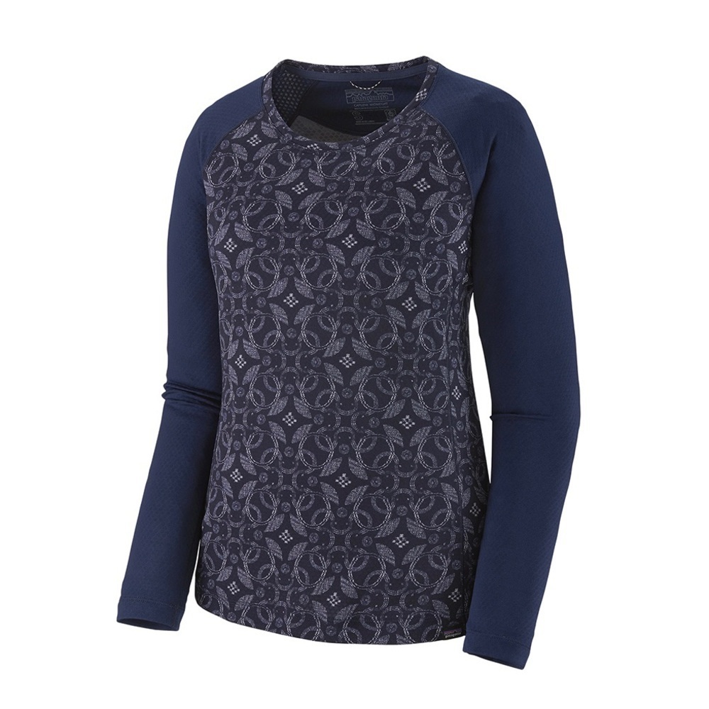 Patagonia‎ Women's Capilene Midweight Crew Baselayer Top, Navy Arctic Ox Geo